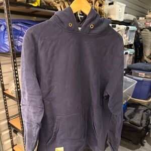 Tracksmith Trackhouse Sweatshirt Hoody, Navy, Large